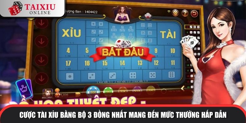 cong thuc danh tai xiu online 2 1026 Cược tài xỉu bằng bộ 3 đồng nhất mang đến mức thưởng hấp dẫn